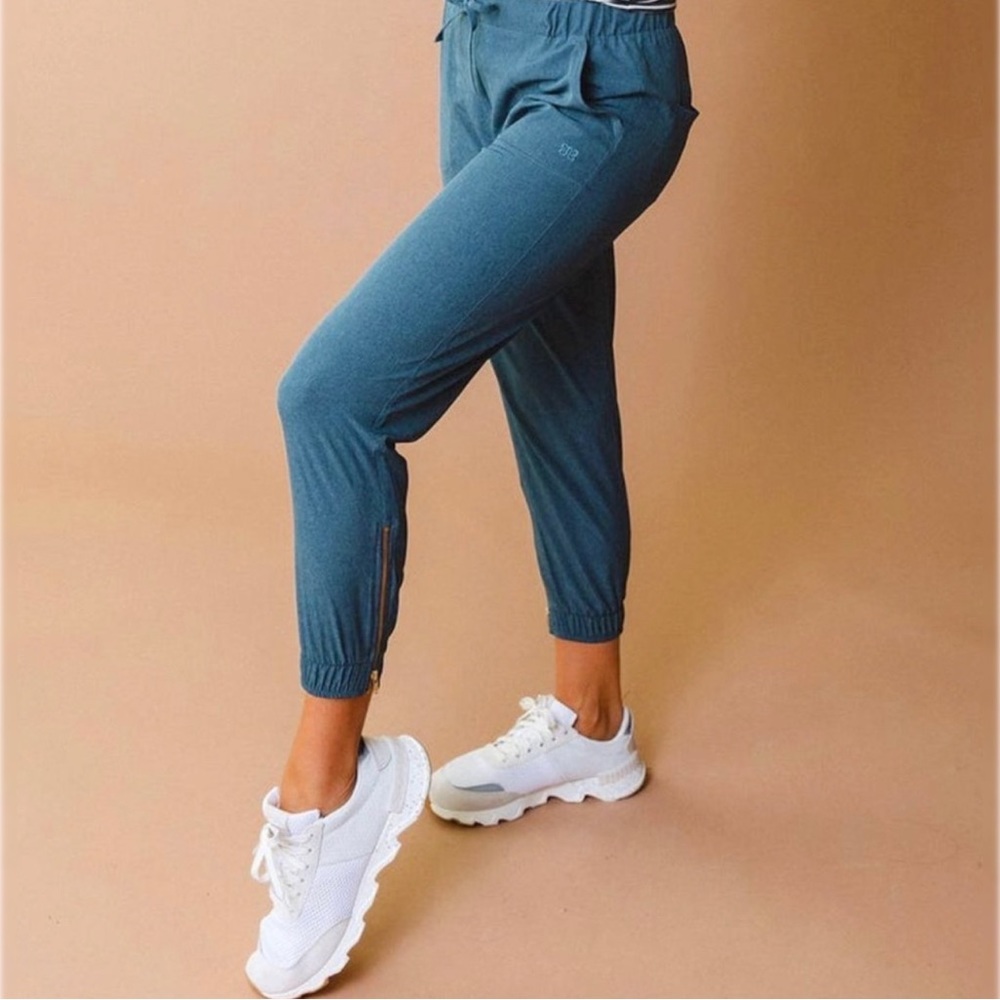 Albion Jogger Pant Jetsetter Blue Wrinkle Free Casual Workout Travel Lightweight